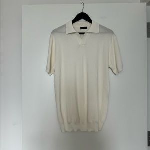 Yuxian White Short Sleeve V Neck Top